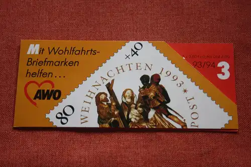 AWO Wohlfahrtsmarken Markenheftchen,Weihnachtsmarkenheft 1993/94