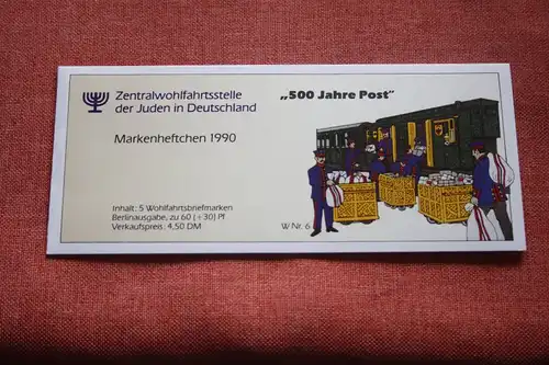 ZWST Wohlfahrtsmarken Markenheftchen 1990, 500 Jahre Post