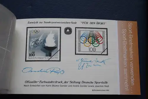 Sporthilfe, Sport  Markenheftchen, 
Markenheft Deutsche Sporthilfe 1994