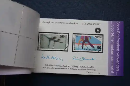 Sporthilfe, Sport  Markenheftchen, 
Markenheft Deutsche Sporthilfe 1996