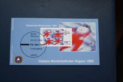 Sporthilfe, Sport  Markenheftchen, 
Markenheft Deutsche Sporthilfe 1998