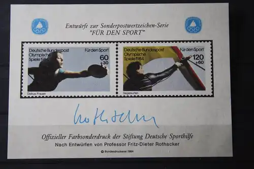 Für den Sport; Sporthilfe 1984, Offizieller Sonderdruck Nicht zur Ausführung gekommener Entwürfe