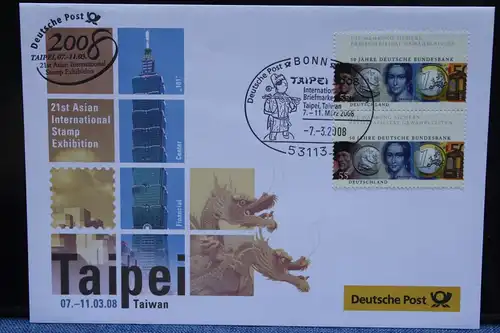 Ausstellungsbrief Deutsche Post:  TAIPEI 2008