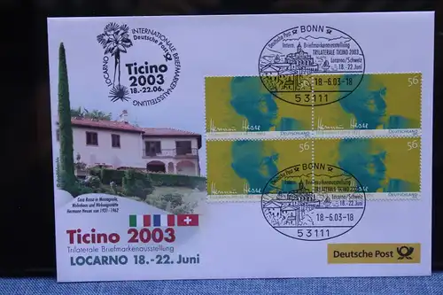 Ausstellungsbrief Deutsche Post: TICINO 2003