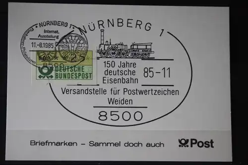 Stempelkarte, Nürnberg, 150 Jahre Deutsche Eisenbahnen