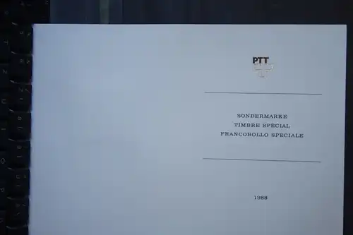 Klappkarte der PTT Schweiz 1988; Gemeinschaftsausgabe mit Frankreich
