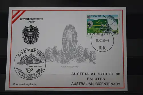 Ausstellungskarte Österreichische Post: SYDPEX 88, Sydney