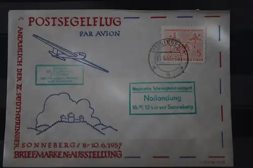 Postsegelflug von Meiningen (Dolmar) nach Sonneberg 1957