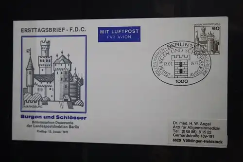 Ganzsache; Postkarte, Burgen und Schlösser; FDC