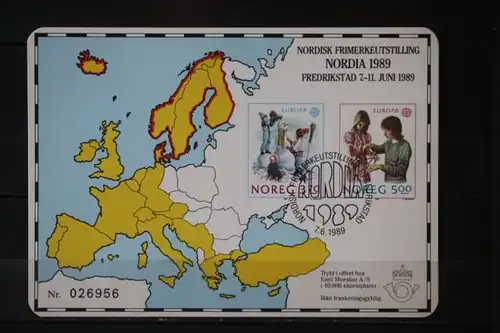 Norwegen, NORDIA 1989, CEPT, EUROPA-UNION 1989; Sonderdruck, Marken ungezähnt