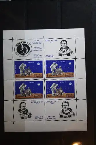 Rumänien, Raumfahrt, 1971, Apollo 14, Kleinbogen mit Zf, ungezähnte / geschnittene  Ausgabe