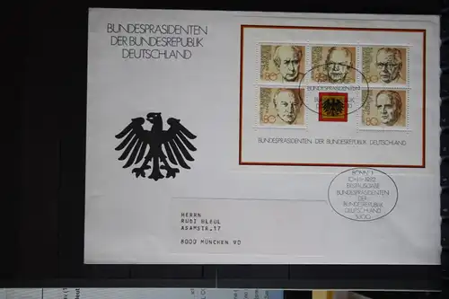 Bundespräsidenten-Block 1982 auf FDC