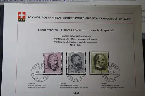 Sammelblatt Porträtmarken, Sondermarken 1974