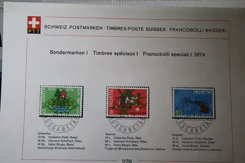 Sammelblatt Sondermarken I, 1974