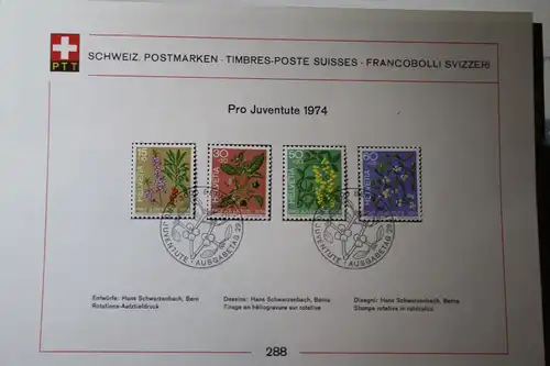 Sammelblatt Pro Juventute 1974; Blumen, Pflanzen