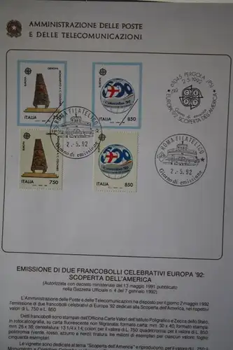 CEPT EUROPA-UNION Italien 1992; Offizielles Bulletin (früher Ministerblatt)