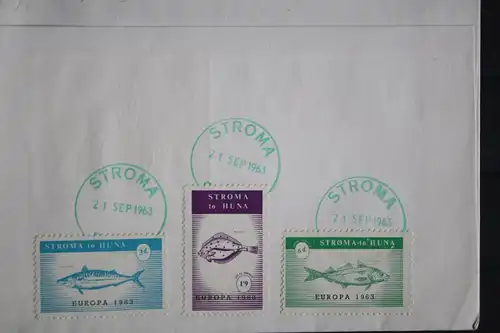 Stroma Island, EUROPA-UNION-Mitläufer, CEPT-Mitläufer, Englische Insel-Lokalpost-Marken 1963, FDC