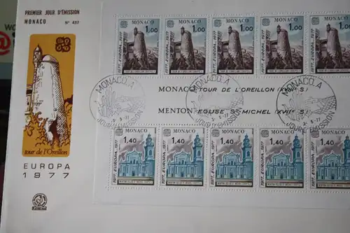 CEPT EUROPA-UNION Monaco 1977 Block auf FDC