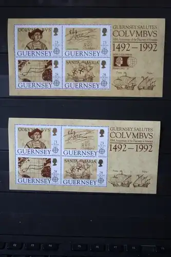 CEPT EUROPA-UNION Großbritannien-Guernsey 1992; Block 8 mit Eindruck: WORLD COLUMBIAN STAMP EXPO 92