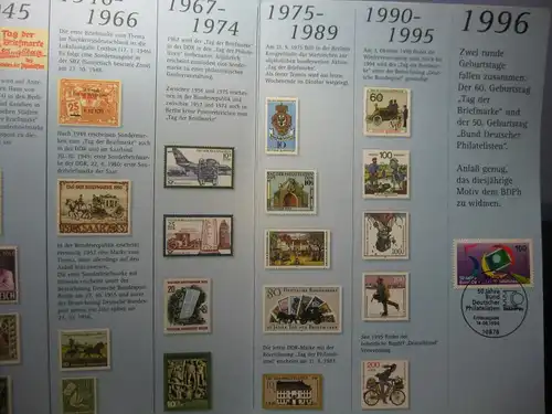 Stempelkarte, Erinnerungskarte , Gedenkblatt, Jahresgabe 60 Jahre Tag der Briefmarke 1996
