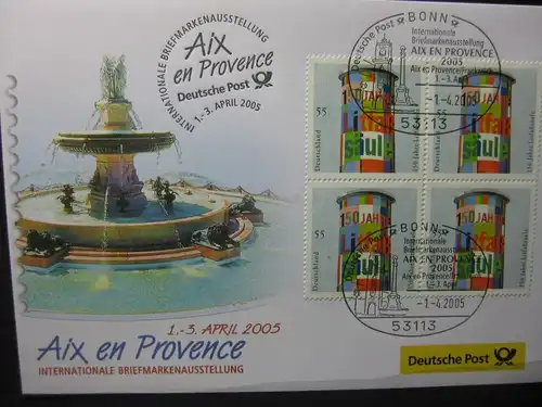 Messebrief, Ausstellungsbrief Deutsche Post: Internationale Briefmarkenausstellung Aix en Provence/Frankreich 2005