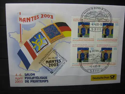 Messebrief, Ausstellungsbrief Deutsche Post: Internationale Briefmarken-Ausstellung  Salon  Philatelique de Printemps Nantes 2003