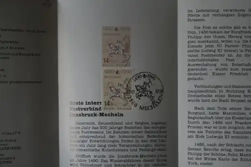 Belgien, 500 Jahre Post; Innsbruck-Mecheln