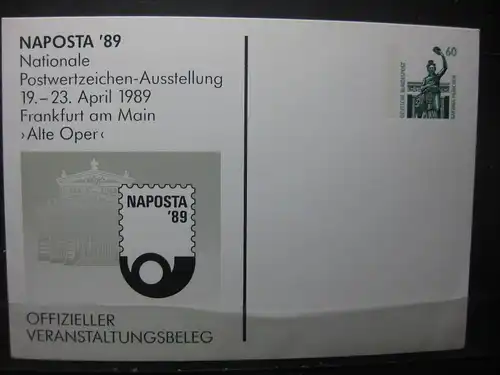 Sonderpostkarte NAPOSTA 89 Frankfurt/M.