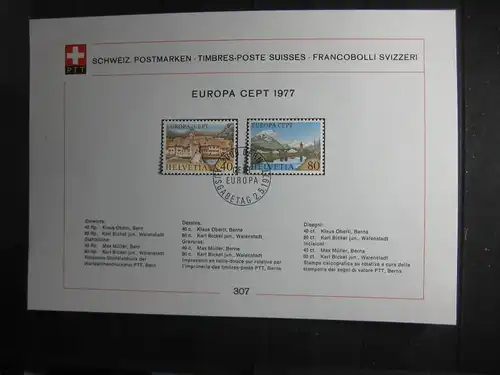 Schweiz, Sammelblatt Nr. 307; CEPT 1977