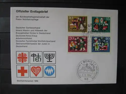 Wohlfahrt 1964 Ersttagsbrief ; Offizieller FDC