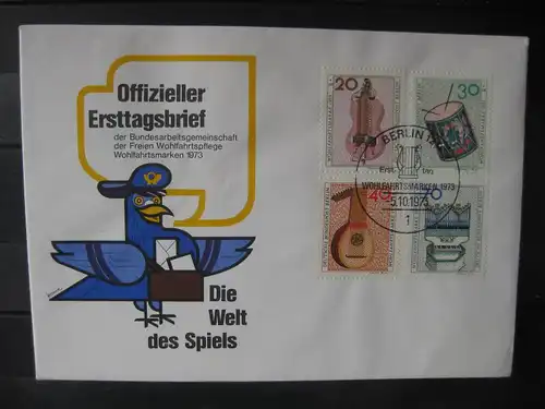 Wohlfahrt 1973 Berlin, Offiz. FDC 