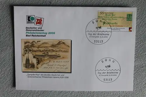 Umschlag mit Sonderwertstempel; USo 122, Deutscher und Österreichischer Philatelistentag  2006