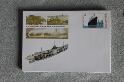 Umschlag mit Sonderwertstempel; USo 124; 100 Jahre U-Boot