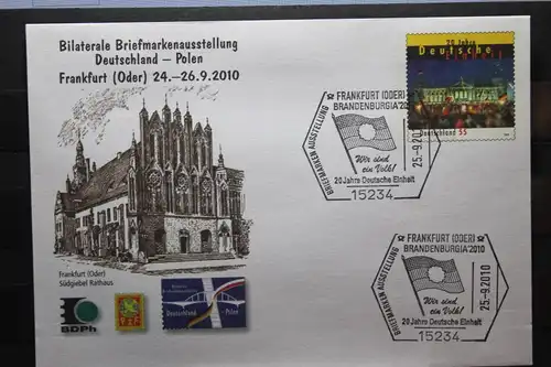 Umschlag mit Sonderwertstempel; USo 213; Bilaterale Briefmarkenausstellung Deutschland-Polen 2010