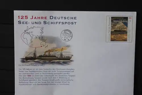 Umschlag mit Sonderwertstempel; USo 249; 125 Jahre Dt. See- und Schiffspost