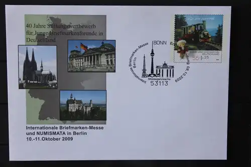 Umschlag mit Sonderwertstempel; USo 191, Intern. Briefmarken-Messe 2009 Berlin