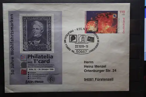 Umschlag mit Sonderwertstempel; USo 10; Philatelia 1999