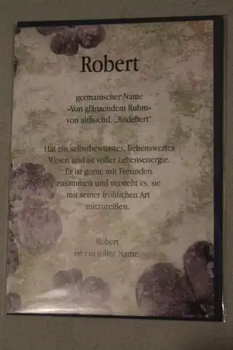 Robert, Namenskarte, Geburtstagskarte, Glückwunschkarte, Personalisierte Karte

