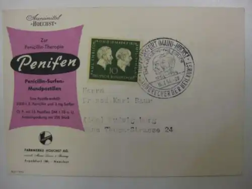 Mi.-Nr. 197 auf Werbepostkarte (bedarfsmäßig befördert)