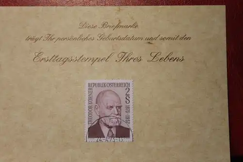 24.4.1973; Personalisierte Geburtstagskarte; Personalisierte Ersttagskarte; Personalisierte Geburtskarte