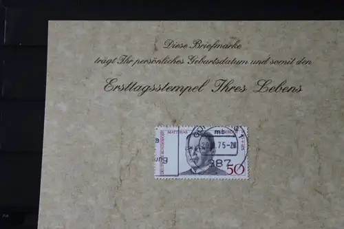 20.8.1975; Personalisierte Geburtstagskarte; Personalisierte Ersttagskarte; Personalisierte Geburtskarte