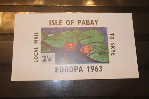 Isle of Pabay EUROPA-UNION-Mitläufer, CEPT-Mitläufer, Englische Insel-Lokalpost-Marken Blockausgabe 1963