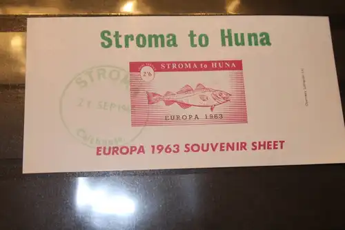Isle of Stroma, EUROPA-UNION-Mitläufer, CEPT-Mitläufer, Englische Insel-Lokalpost-Marken Blockausgabe 1963