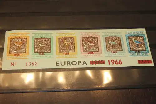 Isle of Soay, Isle of Skye, EUROPA-UNION-Mitläufer, CEPT-Mitläufer, Englische Insel-Lokalpost-Marken Blockausgabe 1966