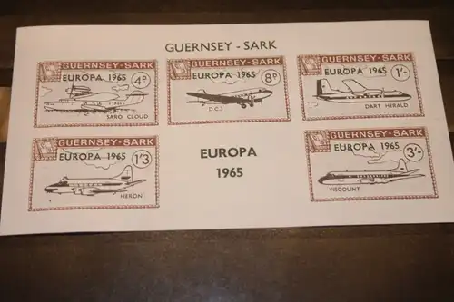 Guernsey-Sark, EUROPA-UNION-Mitläufer, CEPT-Mitläufer, Englische Insel-Lokalpost-Marken Blockausgabe 1965
