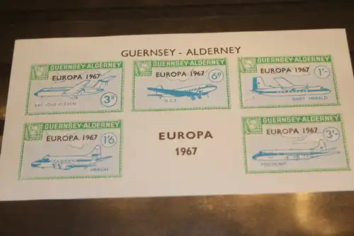 Guernsey-Alderney, EUROPA-UNION-Mitläufer, CEPT-Mitläufer, Englische Insel-Lokalpost-Marken Blockausgabe 1967