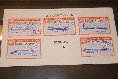 Guernsey-Sark, EUROPA-UNION-Mitläufer, CEPT-Mitläufer, Englische Insel-Lokalpost-Marken Blockausgabe 1966