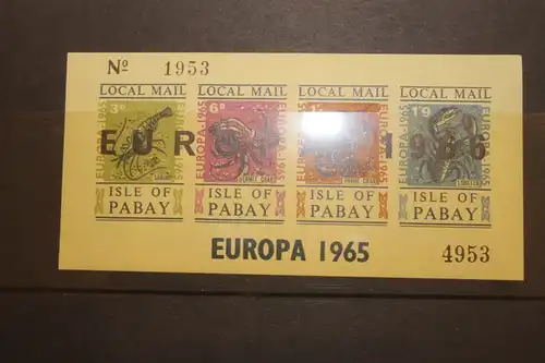 Isle of Pabay EUROPA-UNION-Mitläufer, CEPT-Mitläufer, Englische Insel-Lokalpost-Marken Blockausgabe 1966