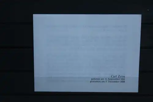 Carl Zeiss Münze; Flyer, Beschreibung, Begleitinfo