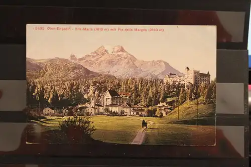 [Lithographie] Ober-Engadin-Sils-Maria mit Piz della Margna. 